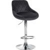 Barhocker Lazio Samt (Farbe dunkelgrau, Gestell Farbe chrom)
