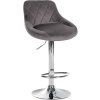 Barhocker Lazio Samt (Farbe dunkelgrau, Gestell Farbe chrom)