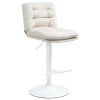 Barhocker Damar Samt (Farbe creme, Gestell Farbe schwarz)