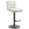 Barhocker Damar Samt (Farbe creme, Gestell Farbe schwarz)