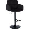 Barhocker Los Angeles Samt (Farbe schwarz, Gestell Farbe schwarz)