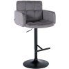 Barhocker Los Angeles Samt (Farbe schwarz, Gestell Farbe schwarz)