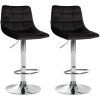 2er Set Barhocker Jerry Samt (Farbe beige, Gestell Farbe chrom)