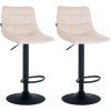 2er Set Barhocker Jerry Samt (Farbe beige, Gestell Farbe chrom)