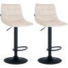 2er Set Barhocker Jerry Samt (Farbe beige, Gestell Farbe chrom)
