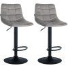 2er Set Barhocker Jerry Samt (Farbe beige, Gestell Farbe chrom)