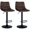 2er Set Barhocker Jerry Samt (Farbe beige, Gestell Farbe chrom)
