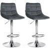 2er Set Barhocker Jerry Samt (Farbe beige, Gestell Farbe chrom)