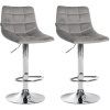 2er Set Barhocker Jerry Samt (Farbe beige, Gestell Farbe chrom)