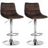 2er Set Barhocker Jerry Samt (Farbe beige, Gestell Farbe chrom)