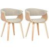 2er Set Esszimmerstuhle Bruce Stoff (Farbe walnuss/creme)