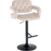 Barhocker Dublin Samt (Farbe creme, Material Gestell Metall in Chromoptik)