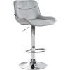 Barhocker Vonore Samt (Farbe creme, Gestell Farbe chrom)