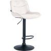 Barhocker Vonore Samt (Farbe creme, Gestell Farbe chrom)