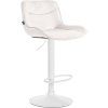 Barhocker Vonore Samt (Farbe creme, Gestell Farbe chrom)