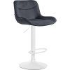Barhocker Vonore Samt (Farbe creme, Gestell Farbe chrom)