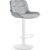 Barhocker Vonore Samt (Farbe creme, Gestell Farbe chrom)