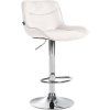 Barhocker Vonore Samt (Farbe creme, Gestell Farbe chrom)