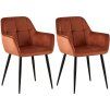 2er Set Esszimmerstuhl Emia Samt (Farbe blau)