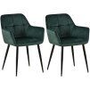 2er Set Esszimmerstuhl Emia Samt (Farbe blau)