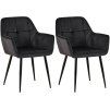 2er Set Esszimmerstuhl Emia Samt (Farbe braun)