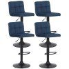 4er Set Barhocker Feni Samt (Farbe blau)