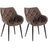 2er Set Stuhl Tanna Samt (Farbe dunkelgrau)