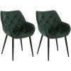 2er Set Stuhl Tanna Samt (Farbe dunkelgrau)