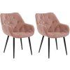 2er Set Stuhl Tanna Samt (Farbe dunkelgrau)