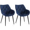 2er Set Stuhl Tanna Samt (Farbe dunkelgrau)