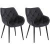 2er Set Stuhl Tanna Samt (Farbe dunkelgrau)