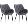 2er Set Stuhl Tanna Samt (Farbe dunkelgrau)