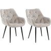 2er Set Stuhl Tanna Samt (Farbe dunkelgrau)