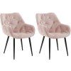 2er Set Stuhl Tanna Samt (Farbe dunkelgrau)