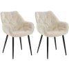 2er Set Stuhl Tanna Samt (Farbe dunkelgrau)