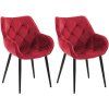 2er Set Stuhl Tanna Samt (Farbe dunkelgrau)