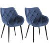 2er Set Stuhl Tanna Samt (Farbe dunkelgrau)