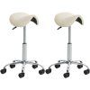 2er Set Arbeitshocker Reno Kunstleder (Farbe creme)