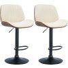 2er Set Barhocker Nova Kunstleder (Farbe walnuss/creme)