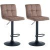 2er Set Barhocker Peru Samt (Farbe braun, Gestell Farbe chrom)