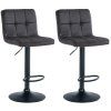 2er Set Barhocker Peru Samt (Farbe braun, Gestell Farbe chrom)