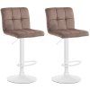 2er Set Barhocker Peru Samt (Farbe braun, Gestell Farbe chrom)