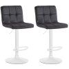 2er Set Barhocker Peru Samt (Farbe braun, Gestell Farbe chrom)