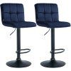 2er Set Barhocker Peru Samt (Farbe braun, Gestell Farbe chrom)