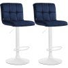 2er Set Barhocker Peru Samt (Farbe braun, Gestell Farbe chrom)