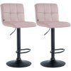 2er Set Barhocker Peru Samt (Farbe braun, Gestell Farbe chrom)