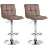 2er Set Barhocker Peru Samt (Farbe braun, Gestell Farbe chrom)
