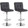 2er Set Barhocker Peru Samt (Farbe braun, Gestell Farbe chrom)