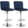 2er Set Barhocker Peru Samt (Farbe braun, Gestell Farbe chrom)