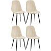 4er Set Esszimmerstuhl Baxter Samt (Farbe blau)